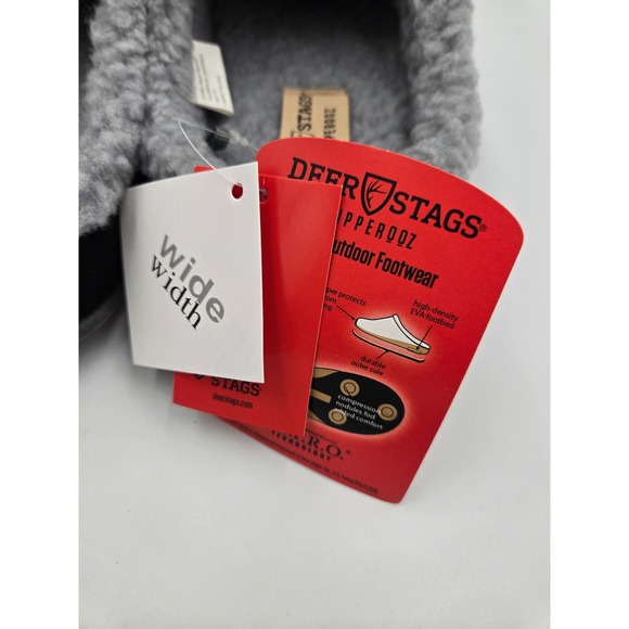 Deer Stags Nordic Slipperooz Men's Wide Width‎ Indoor Outdoor Black Slippers 9W - Picture 3 of 16